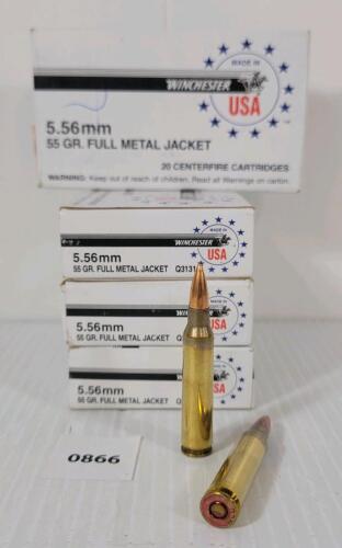 AMMO: 80X WINCHESTER 5.56MM - 55GR - FMJ