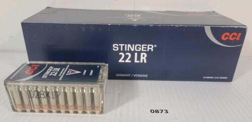 AMMO: 450X CCI STINGER .22 LR - 32GR - HP
