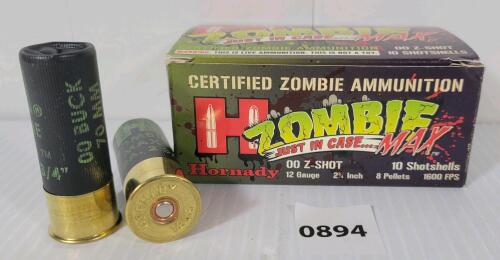 AMMO: 10X HORNADY ZOMBIE 12GA - 2 3/4IN - BUCK Z SHOT