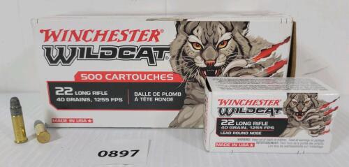 AMMO: 40X WINCHESTER WILDCAT .22 LR - 40GR - RN