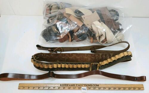JOB LOT - MISC SLINGS, BELTS, HOLSTERS, POUCHES, ETC