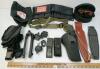 JOB LOT - MISC HOLSTERS, SLINGS, BIPOD, SHEATHS, SAFETY GLASSES, ETC