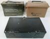 LOT OF 3 - HANDGUN CASE & AMMO CRATES W/ ASSORTED AMMO CLIPS - 3