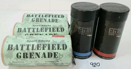 LOT OF 5 - SMOKE GRENADES