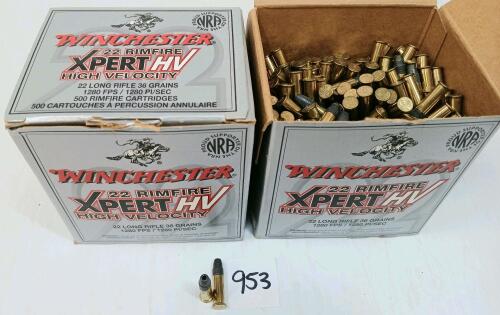 AMMO: APPROX 1000X WINCHESTER XPERT HV .22LR - 36GR