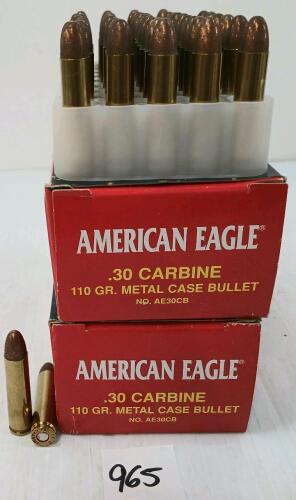 AMMO: 100X FEDERAL .30CARBINE - 110GR