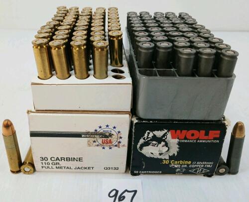AMMO: 100X WOLF & WINCHESTER .30CARBINE - 110GR