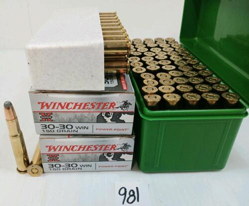 AMMO: 100X MIXED .30-30WIN - W/ RELOADS