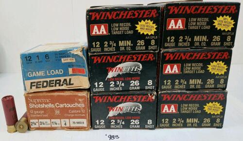 AMMO: APPROX 185X MIXED 12GA - 2-3/4IN - NO. 4, 6 & 8 SHOT