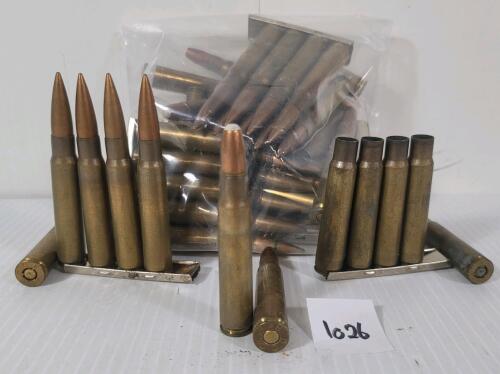 AMMO / BRASS: 45X CIL & MILITARY ISSUE 8MM MAUSER - 170GR - SP / 15X BRASS