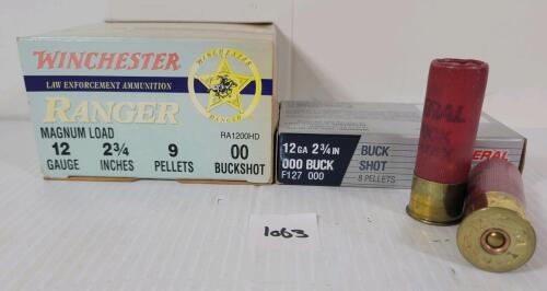 AMMO: 30X FEDERAL & WINCHESTER RANGER MAGNUM 12GA - 2 3/4IN - #9 & BUCK SHOT