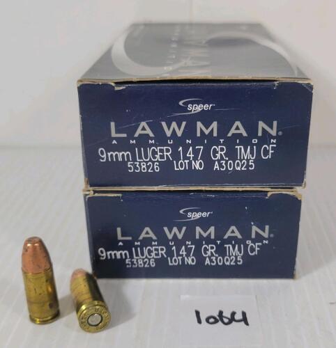 AMMO: 70X SPEER LAWMAN 9MM LUGER - 147GR - TMJ CF