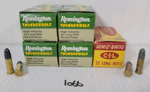 AMMO: 250X CIL WHIZ-BANG & REMINGTON THUNDERBOLT .22 LR