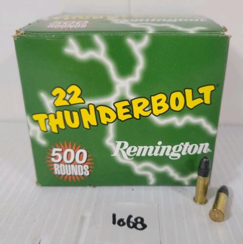 AMMO: APPROX 500X REMINGTON THUNDERBOLT .22 LR - 40GR - LEAD RN