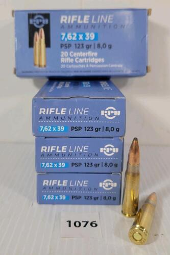 AMMO: 60X RIFLE LINE 7.62X39MM - 123GR - PSP