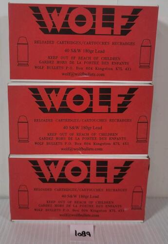 AMMO: 150X WOLF .40 S&W - 180GR - LEAD - RELOADS