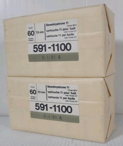 AMMO: 120X MILITARY ISSUE 7.5MM - SEALED