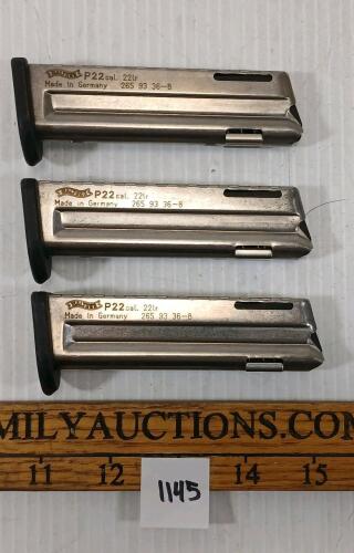 LOT OF 3 - WALTHER P22 .22 LR MAGAZINES - PAL REQ.