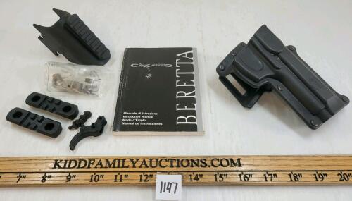 LOT OF 2 - BERETTA MODEL 92 HOLSTER & CX4 STORM SIGHT MOUNTS