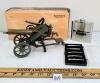 LOT OF 3 - ASIO ELEPHANT MAXIM GUN MODEL, MODEL FIREARM PINS & IV8888 FLASK