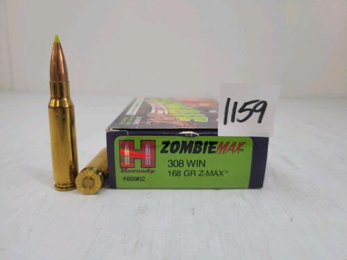 AMMO: 20X HORNADY ZOMBIEMAX .308WIN - 168GR